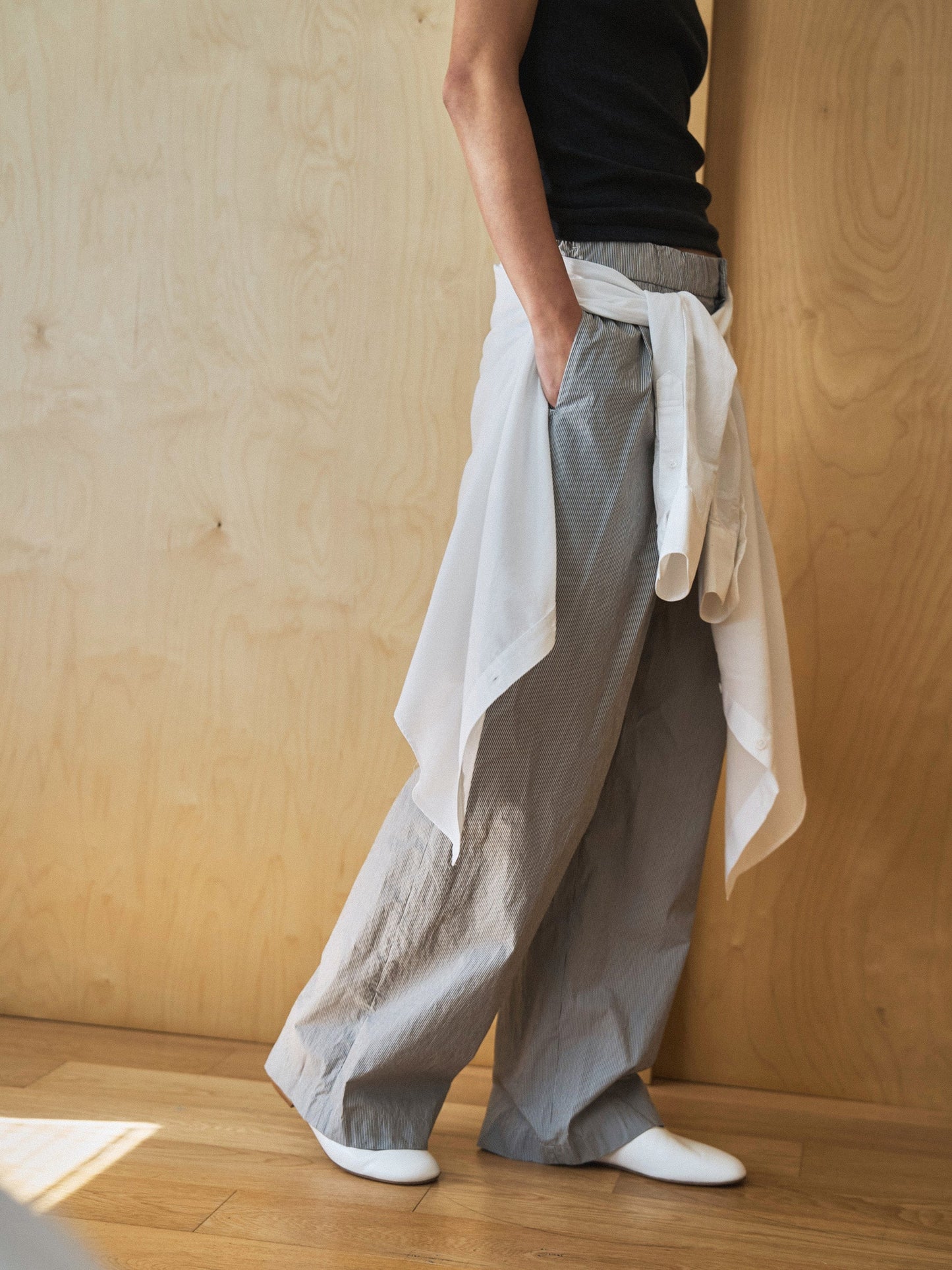 ROSA EASY COTTON PANTS [ Stripe ]