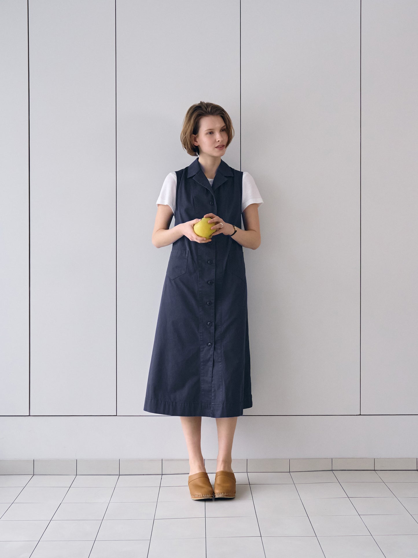 IRIS CHORE DRESS [ Navy ]