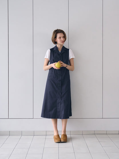 IRIS CHORE DRESS [ Navy ]