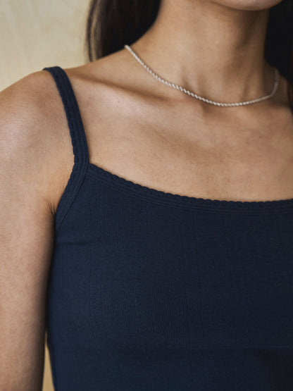 SCALLOPED TRIM SLEEVELESS [ Midnight Blue ]