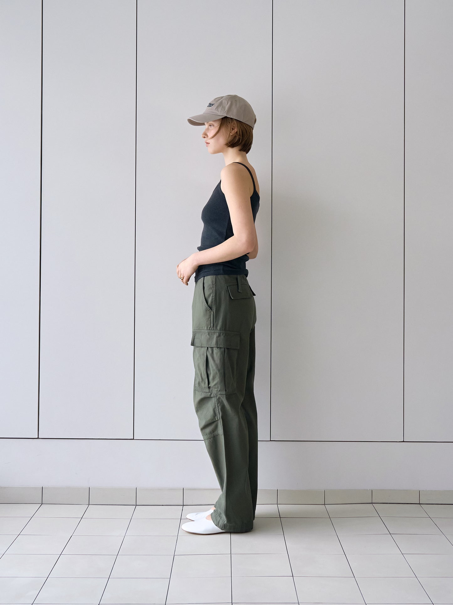 EASE WASHED CARGO PANTS [ Washed Khaki ]