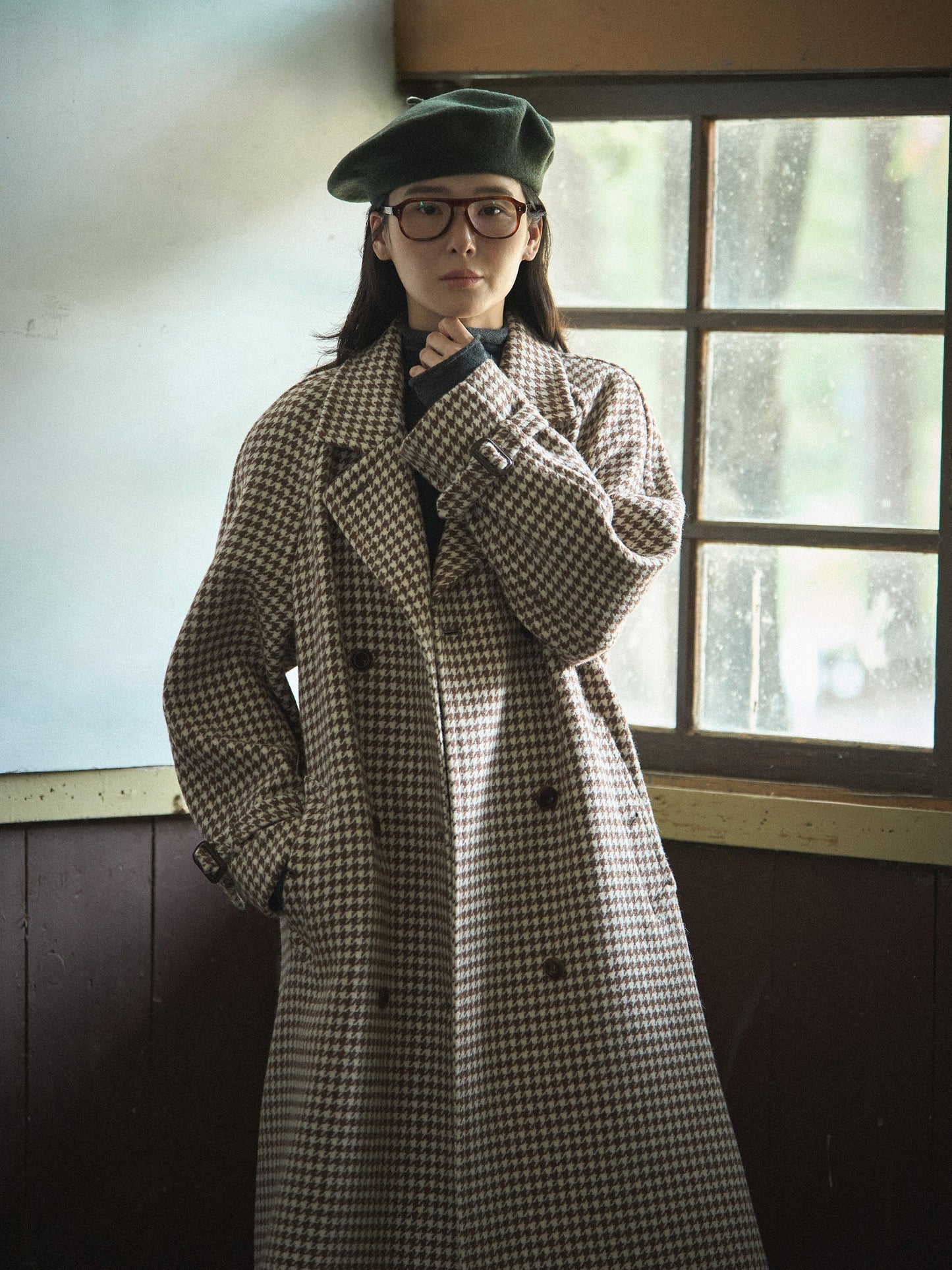 SHELBY COAT [ Brown Houndstooth Check Tweed ] 2nd pre-order