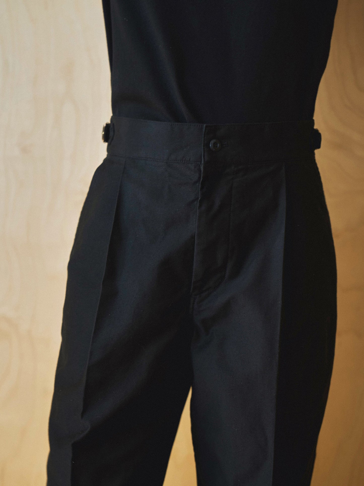 50's ITALIAN ARMY CHINO PANTS [ Rich Black ]