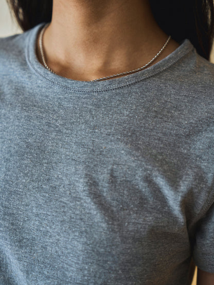 ALWAYS CREW NECK T-SHIRT [ Melange Gray ]