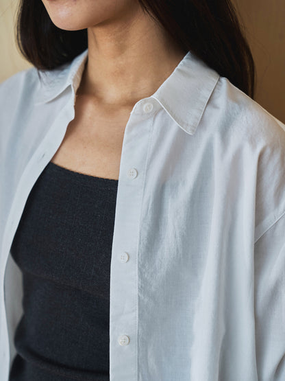 MARTHA LIGHT COTTON SHIRT [ Pure White ]