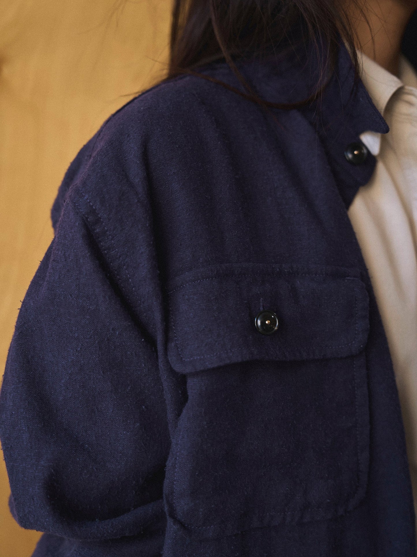 CAROLINE SILK LINEN JACKET [ Royal Blue ]