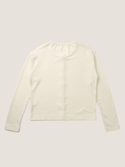 AIRY WAFFLE CARDIGAN [ Cream ]