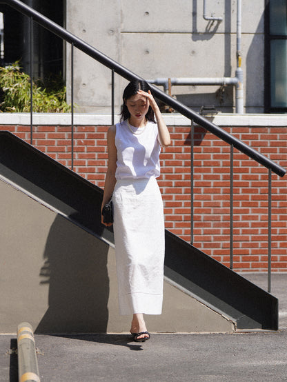 (-30%) AIÒLA LONG SKIRT [ Pure White ]