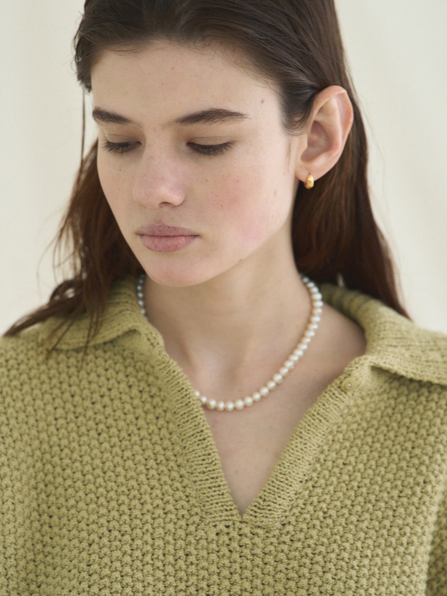 LOW GAUGE SKIPPER SWEATER [ Basil Green ]