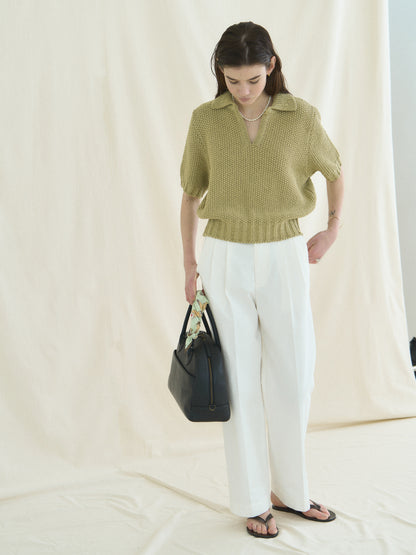 LOW GAUGE SKIPPER SWEATER [ Basil Green ]