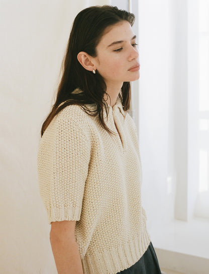 LOW GAUGE SKIPPER SWEATER [ Neutral Cream ]