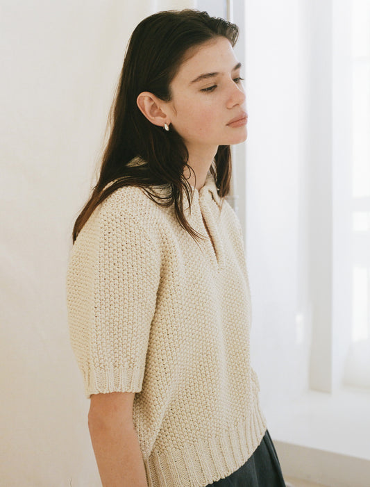 LOW GAUGE SKIPPER SWEATER [ Neutral Cream ]
