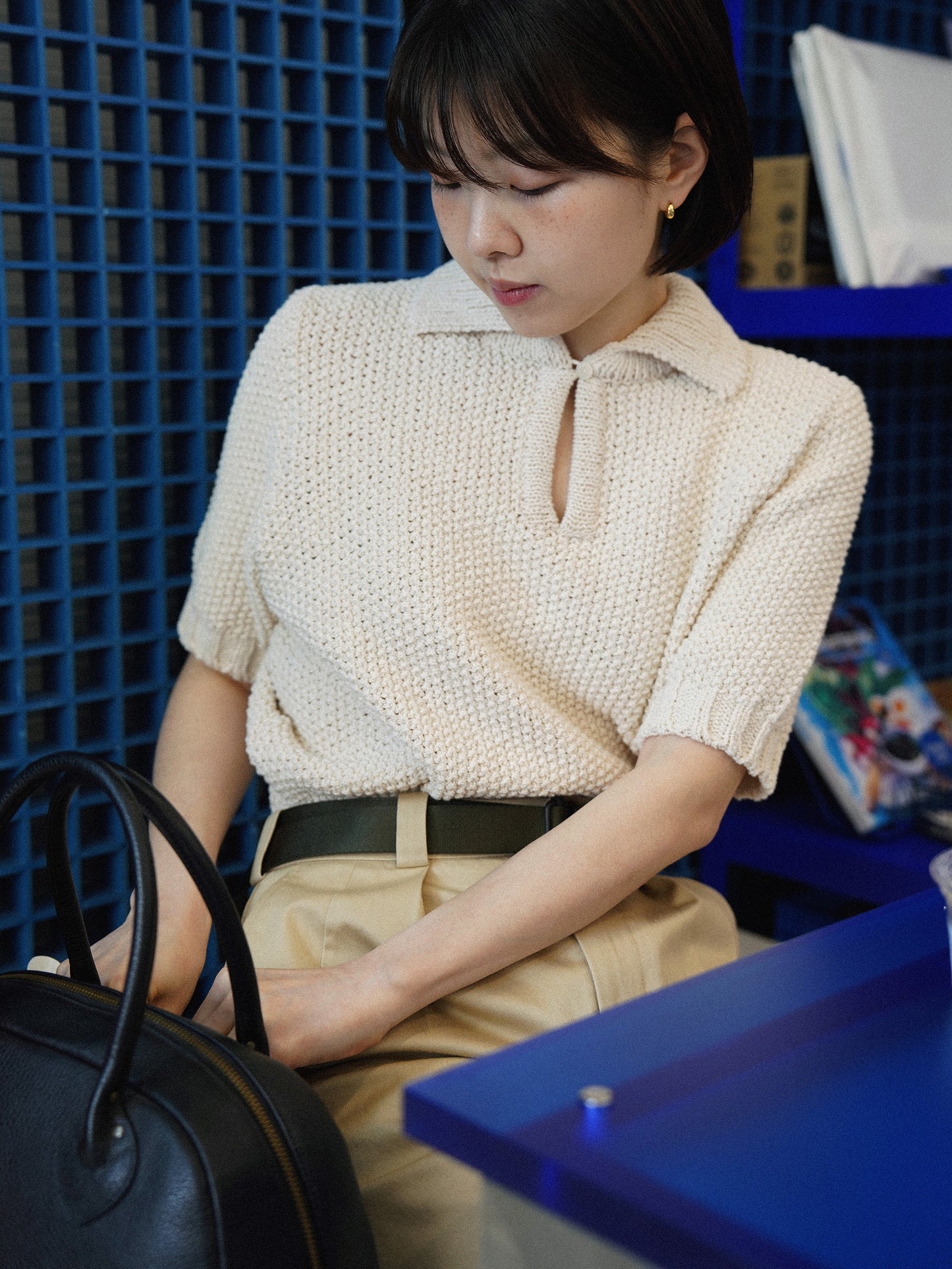 LOW GAUGE SKIPPER SWEATER [ Neutral Cream ]