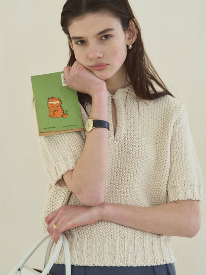 LOW GAUGE SKIPPER SWEATER [ Neutral Cream ]