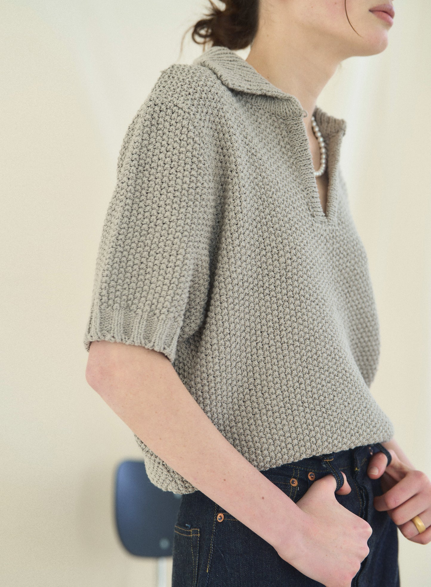 (-30%) LOW GAUGE SKIPPER SWEATER [ Pure Gray ]