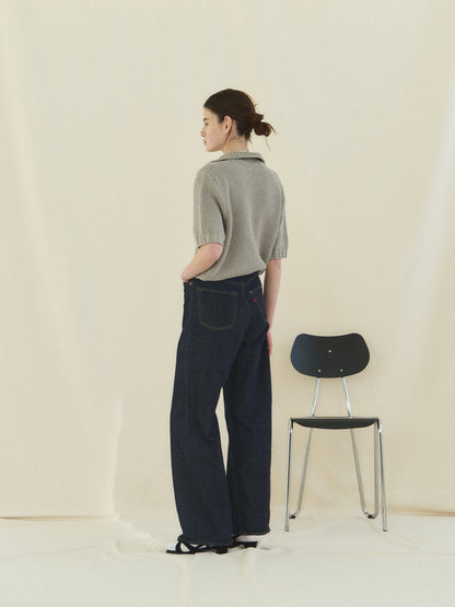 (-30%) LOW GAUGE SKIPPER SWEATER [ Pure Gray ]