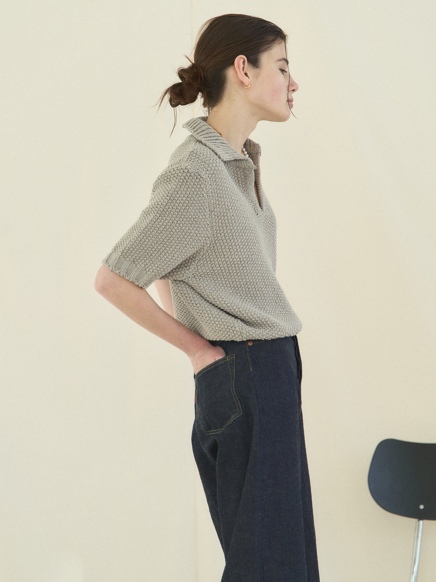 (-30%) LOW GAUGE SKIPPER SWEATER [ Pure Gray ]