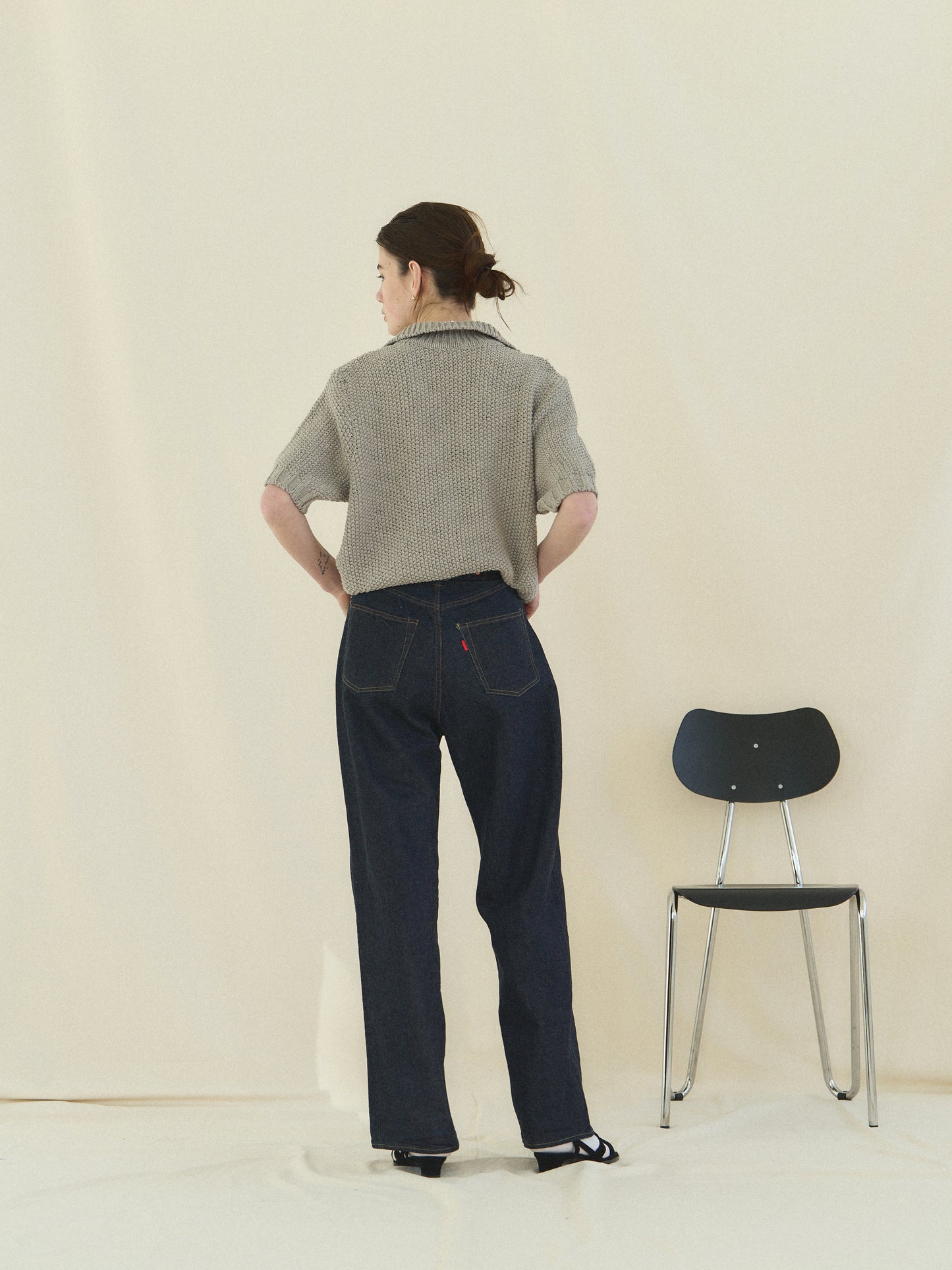 (-30%) LOW GAUGE SKIPPER SWEATER [ Pure Gray ]