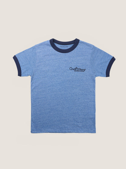 OUTFITTERS LOGO RINGER T-SHIRT [ Vintage Blue ]