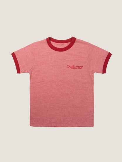 OUTFITTERS LOGO RINGER T-SHIRT [ Vintage Red ]