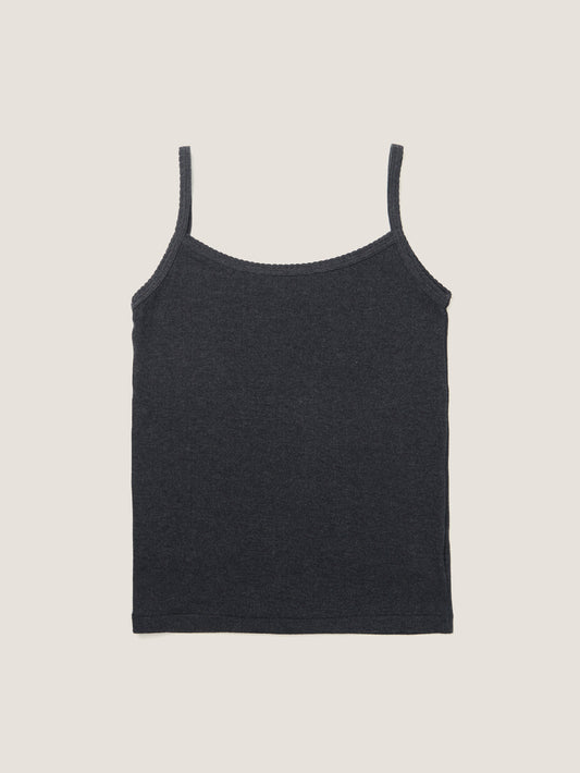 SCALLOPED TRIM SLEEVELESS [ Blend Gray ]