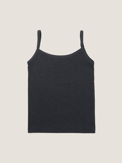 SCALLOPED TRIM SLEEVELESS [ Blend Gray ]