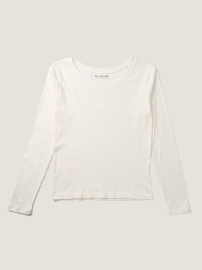 SMOOTH SCOOP NECK TOP [ White ]