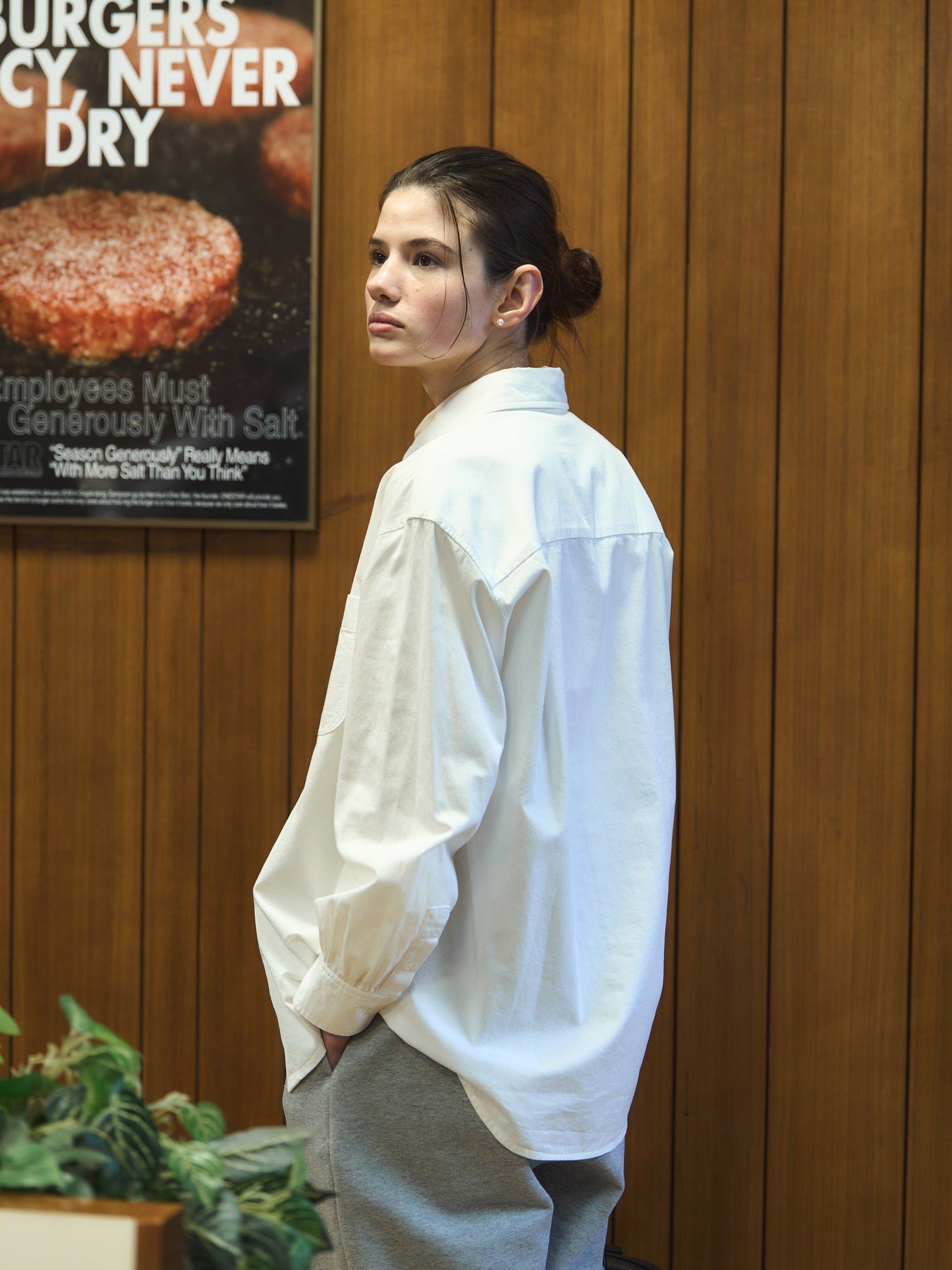 2 POCKET BUTTON DOWN SHIRT [ White Cotton ]