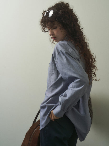 2 POCKET BUTTON DOWN SHIRT [ Navy Oxford ]