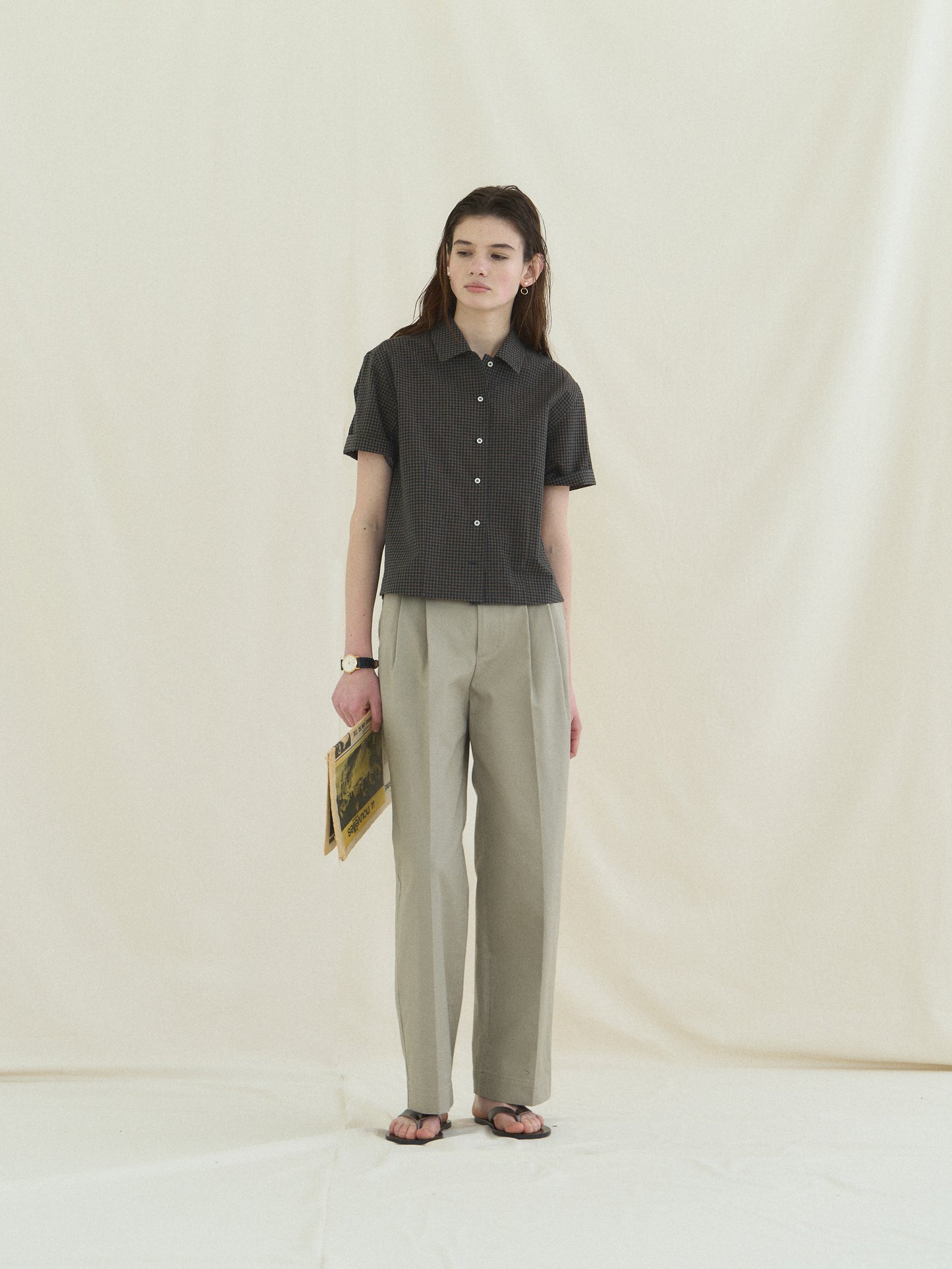 (-30%) ARIZONA CHECK SHIRT [ Olive Navy ] Organic Cotton