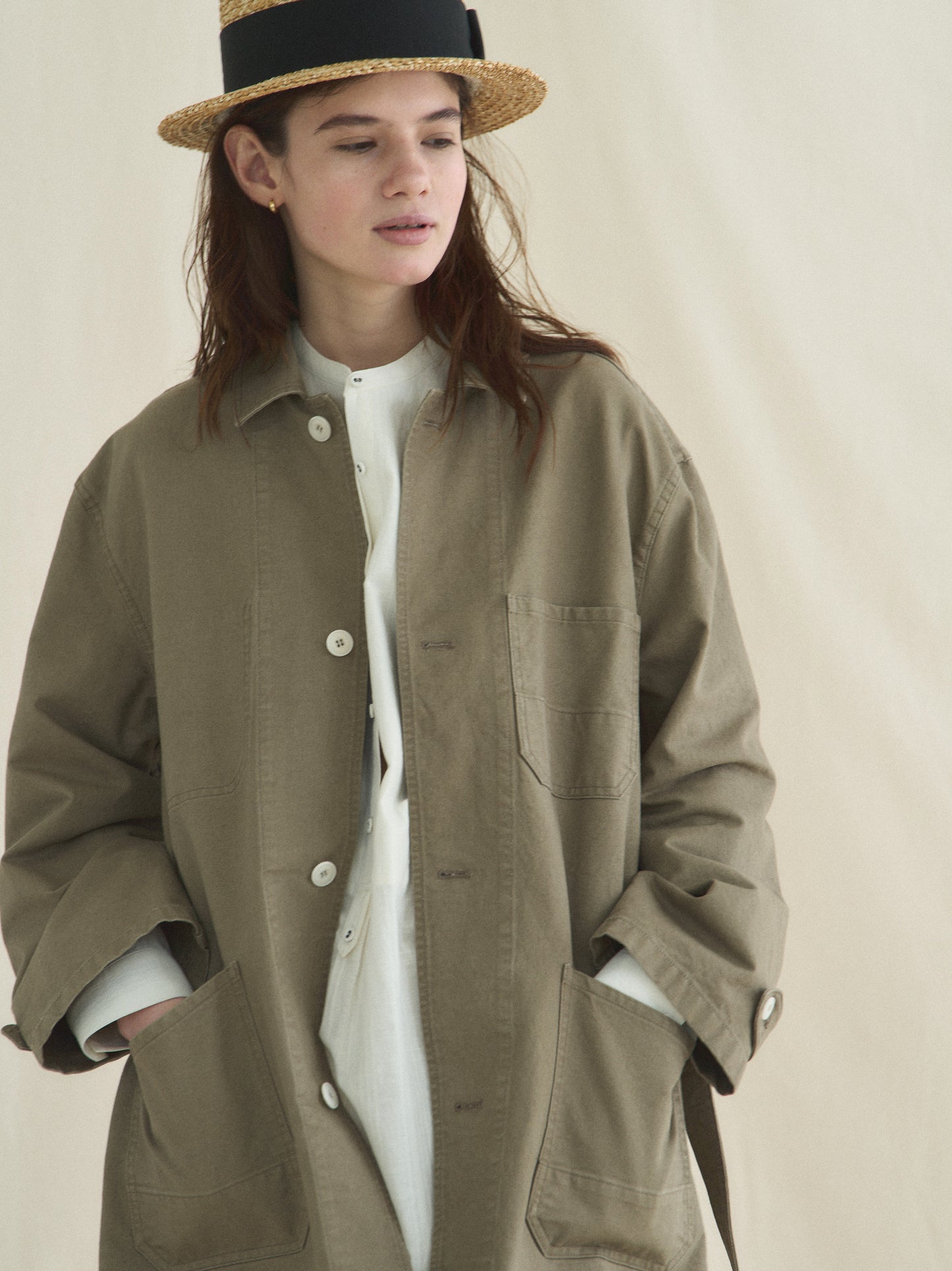 (-30%) ATELIER LONG JACKET [ Dessert Beige ]
