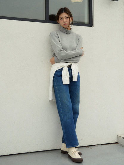 SALLY'S WAFFLE TURTLE TEE [ Heather Grey ]