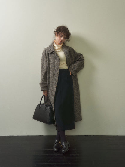 (-20%) EVENING WOOL SKIRT [ Black ]