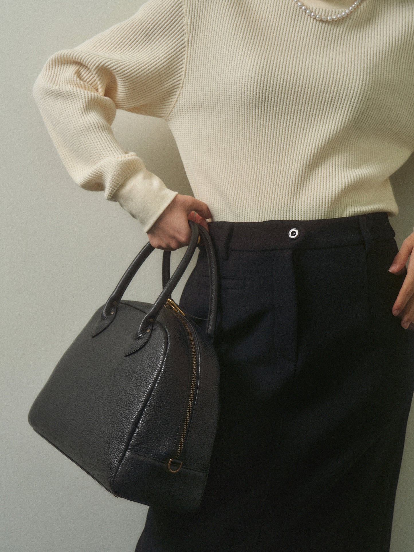 (-20%) EVENING WOOL SKIRT [ Black ]