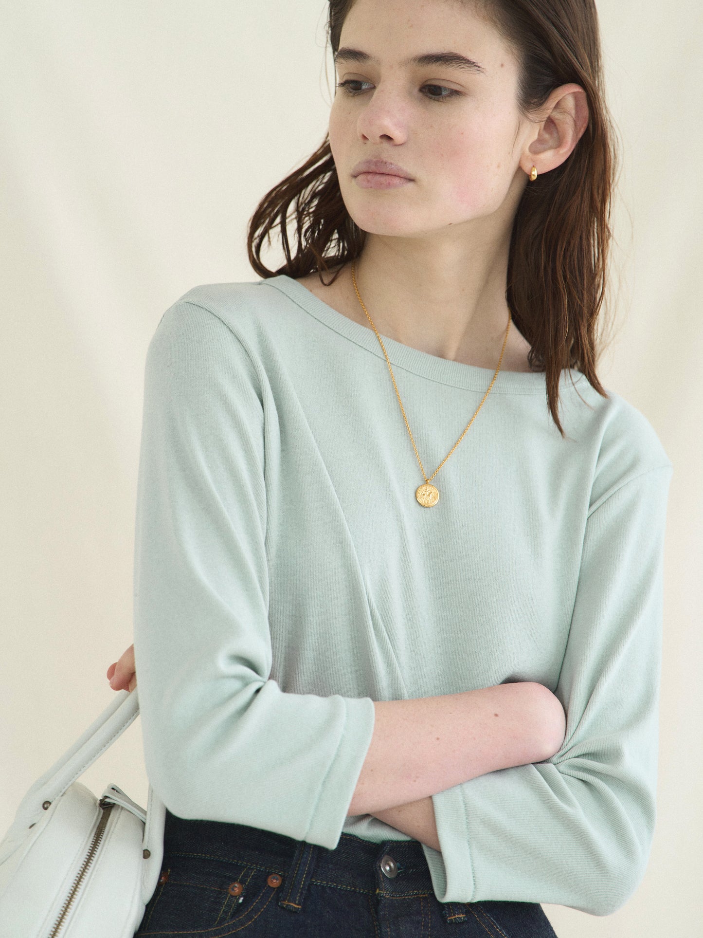 SOFTNESS 3/4 SLEEVE TEE [ Light Mint ]