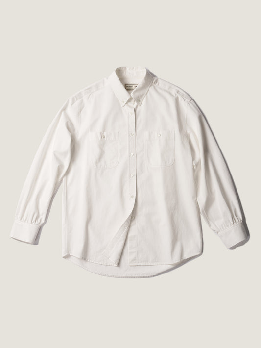 2 POCKET BUTTON DOWN SHIRT [ White Cotton ]