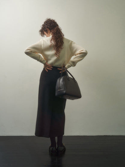 (-20%) EVENING WOOL SKIRT [ Black ]