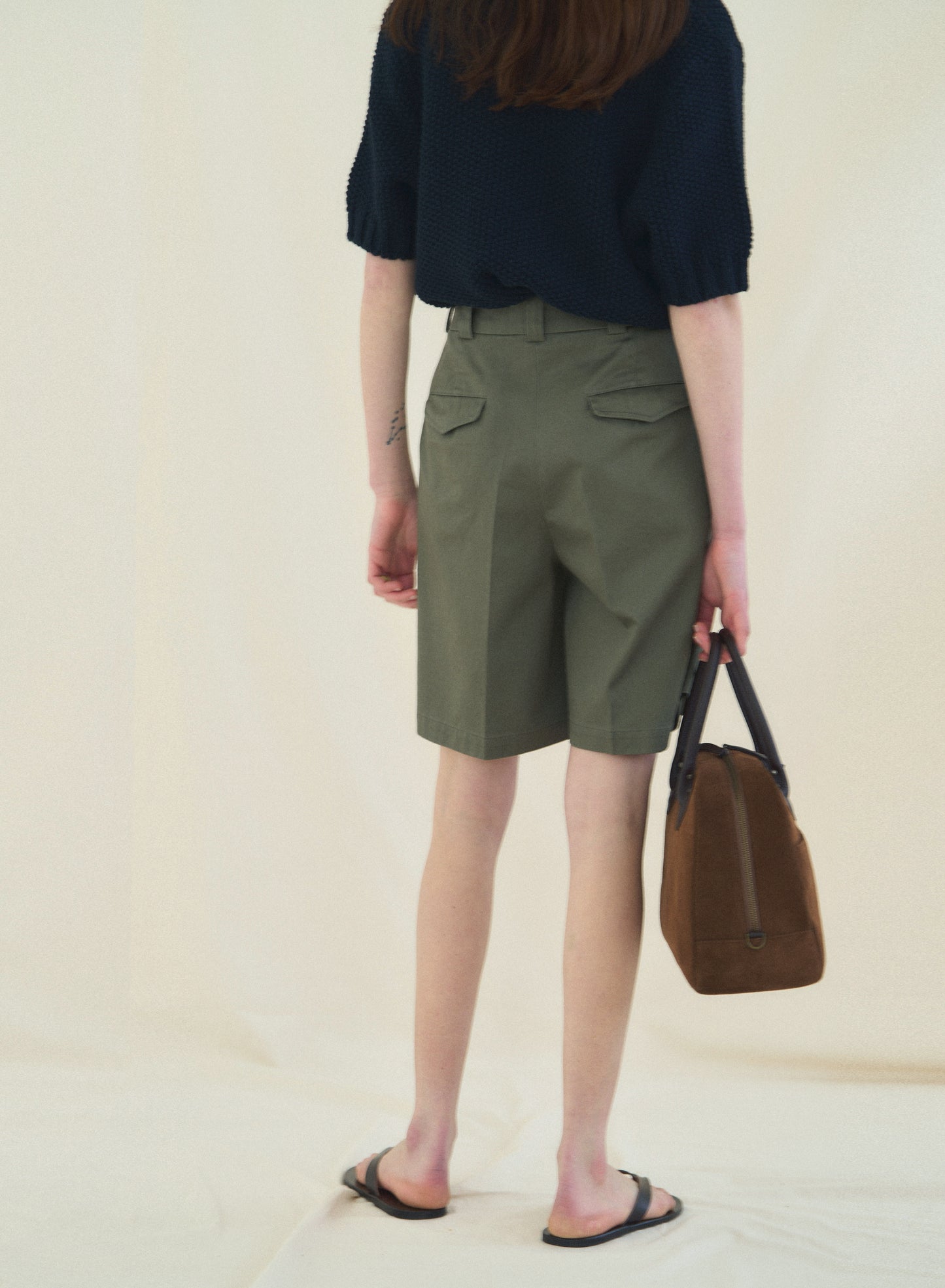 50's AMERICAN CHINO SHORTS [ Military Khaki ]