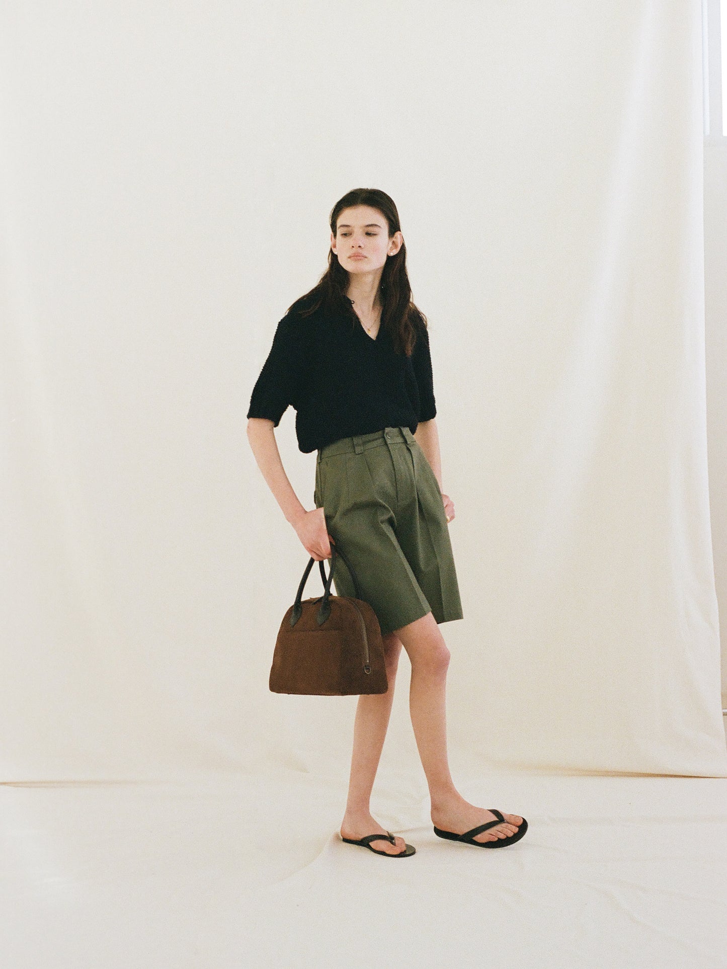 50's AMERICAN CHINO SHORTS [ Military Khaki ]