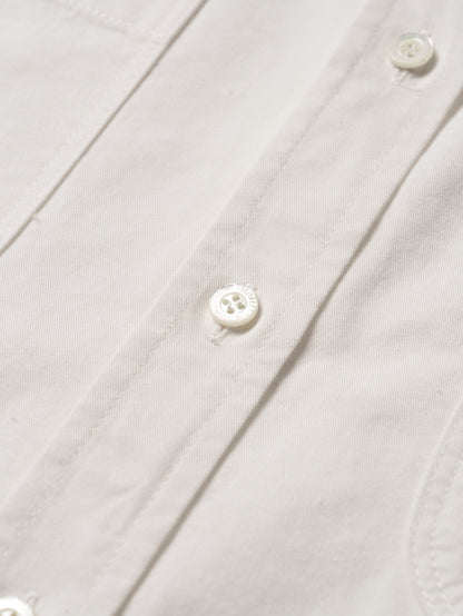 2 POCKET BUTTON DOWN SHIRT [ White Cotton ]