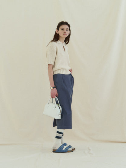 (-30%) OLD WASHED COTTON SKIRT [ Stone Blue ]