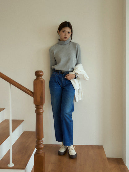 SALLY'S WAFFLE TURTLE TEE [ Heather Grey ]