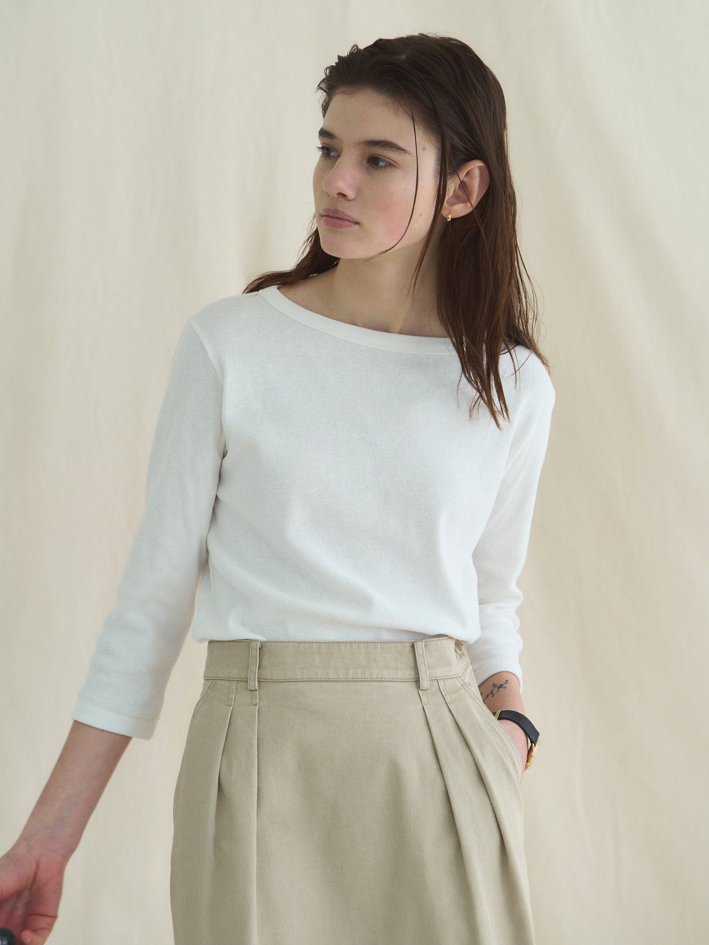 SOFTNESS 3/4 SLEEVE TEE [ White ] - 2nd Restock