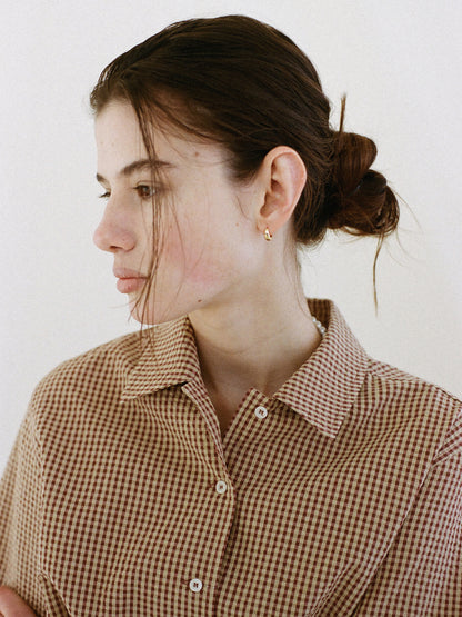 (-30%) ARIZONA CHECK SHIRT [ Brick Beige ] Organic Cotton
