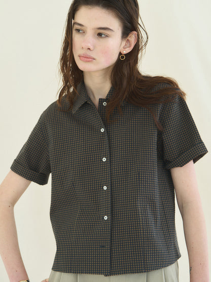 (-30%) ARIZONA CHECK SHIRT [ Olive Navy ] Organic Cotton
