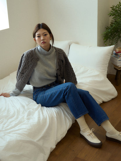 SALLY'S WAFFLE TURTLE TEE [ Heather Grey ]