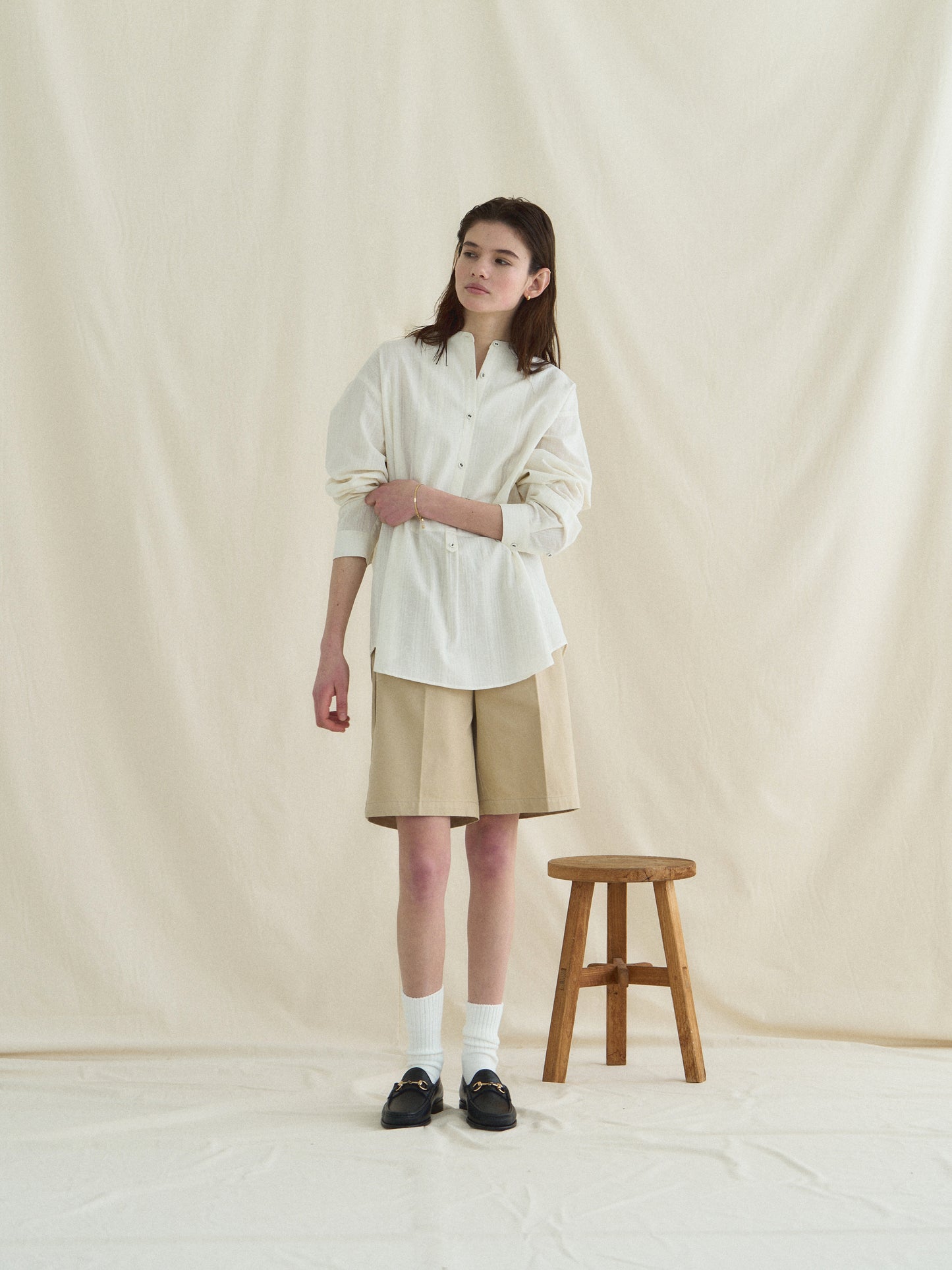 50's AMERICAN CHINO SHORTS [ Military Beige ]